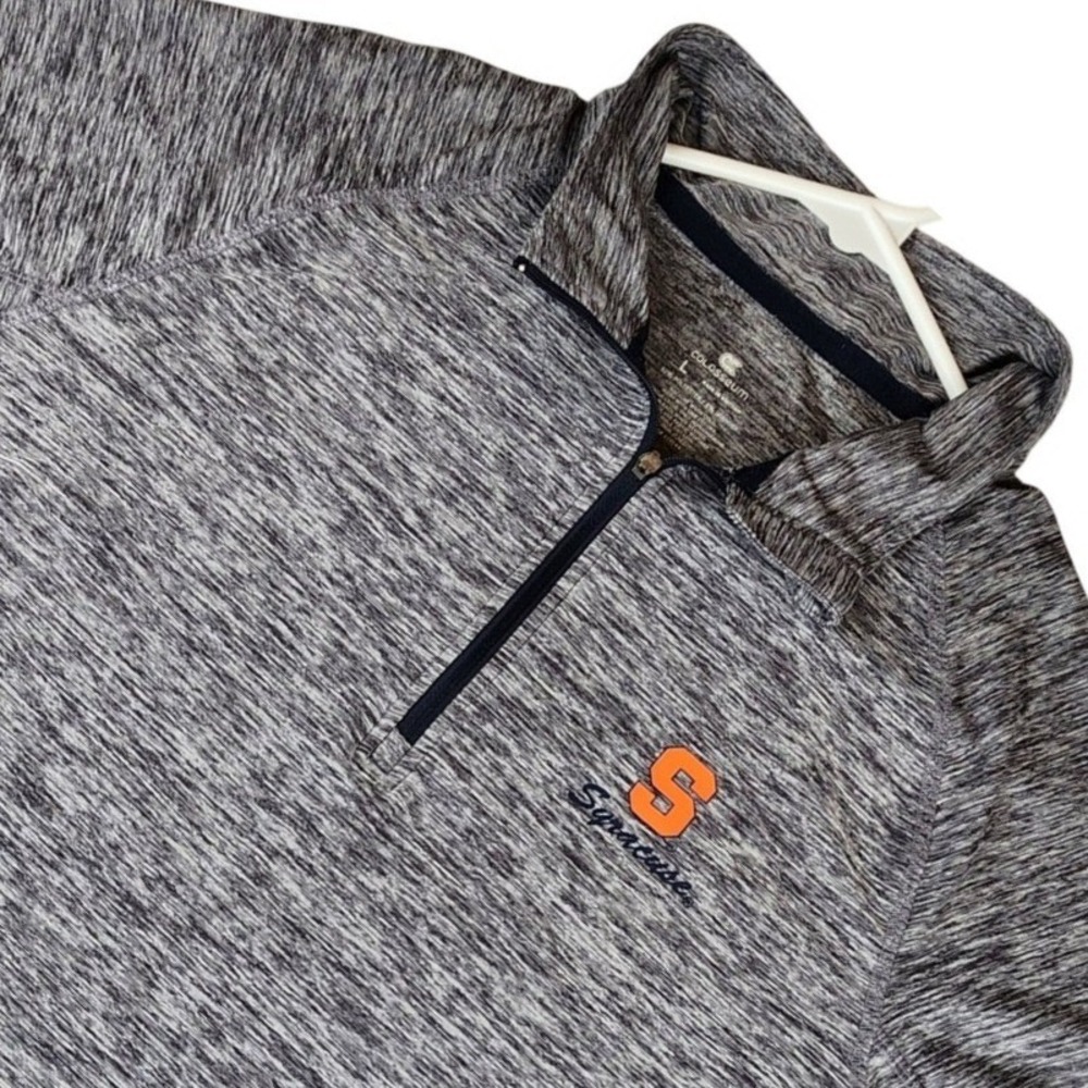 Colosseum Syracuse Orange Womens Quarter Zip Pullover Grey Space Dye